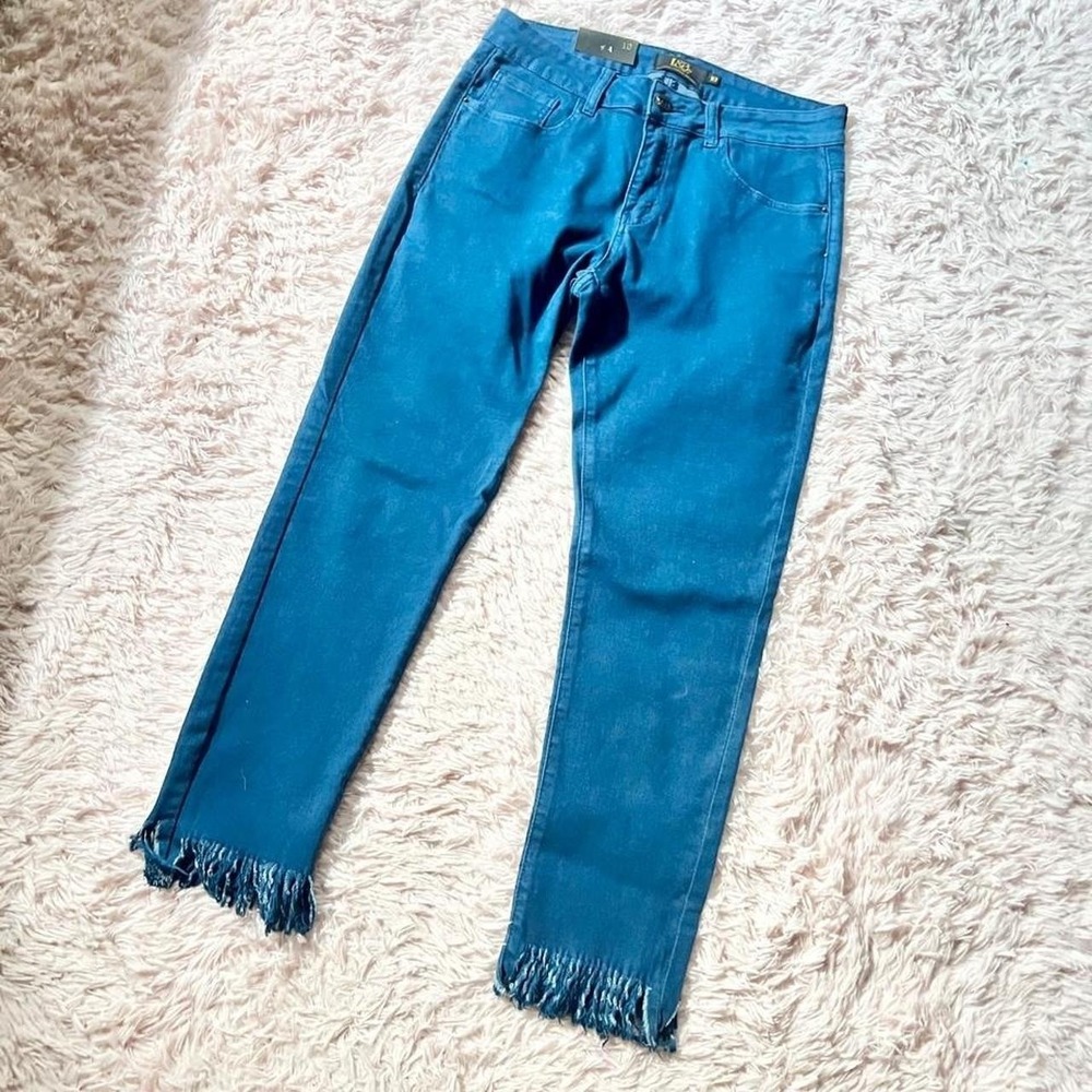 Western Fringe Southern Classic Boho‎ Medium Wash Denim Womens 10 Rustic Cowgirl